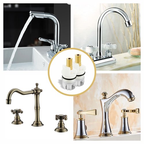 Yritma RP25513 Faucet Stem Assembly Compatible with Delta Two Handle Faucet Repair Kit, With RP4993 Rubber Seat and Spring, Replacement Faucet Repair Kit for Delta Bathroom Kitchen Faucet, 2 PACK