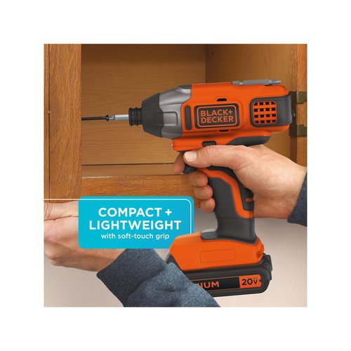 BLACK+DECKER 20V MAX* POWERCONNECT 1/4 in. Cordless Impact Driver Kit (BDCI20C)