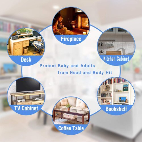 Edge Protector 100% Silicone, Baby Proofing Corners Clear Guards, Pre-Tape Adhesive Soft for Kids Safety, Child Table Cabinets Furniture Bumper (2/5x2/5 in, 3 FT)
