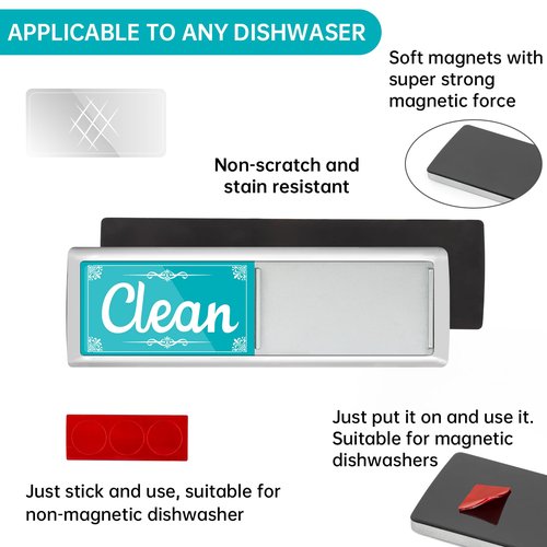 Dirty Clean Dishwasher Magnet, Green&Blue Dishwasher Magnet Clean Dirty Sign Refrigerator for Kitchen Organization and Storage Necessities