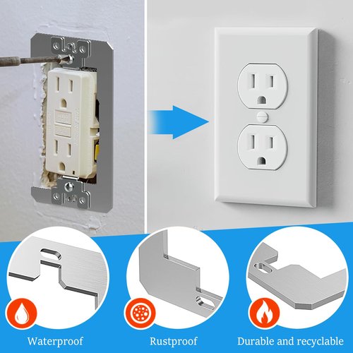 12 Pcs Wall Plate Spacer for Loose Outlet Plug Flush Fit Device Leveling Plates Shims for Wall Outlet Electrical and Electrical Boxes Switches Repair