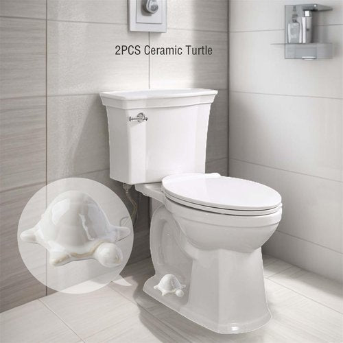 WANSHUNLMI White Sea Turtle Toilet Floor Bolt Caps, Ceramic Sea Turtle Toilet Bolt Covers, Cute Bathroom Decor, Fun Turtle Themed Gadgets (White Sea Turtle)