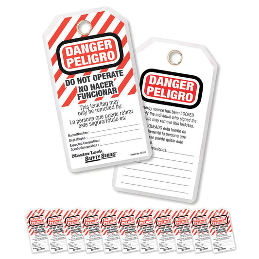 Master Lock 497A Lockout Tagout Tags, Laminated Do Not Operate, OSHA Compliant, 12 Pack