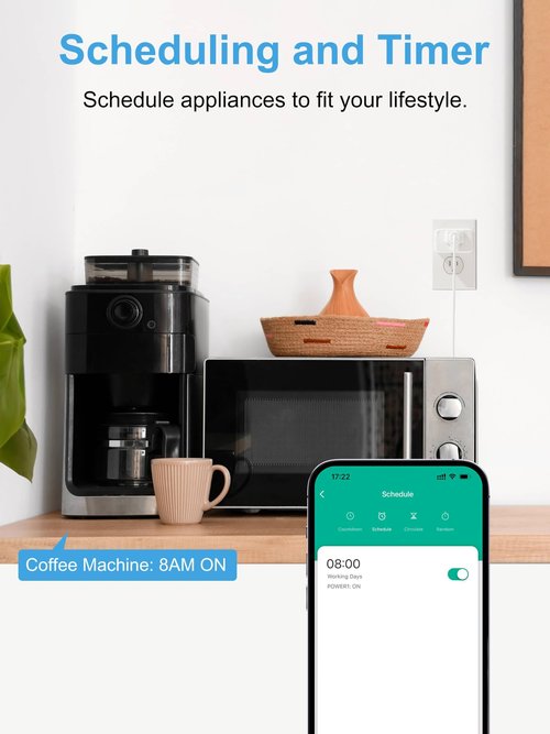 EIGHTREE Zigbee Smart Plug 15A, Energy Monitoring, 𝗭𝗶𝗴𝗯𝗲𝗲 𝗛𝘂𝗯 Required, Zigbee Repeater, ETL Certified, Smart Plugs That Compatible with Alexa & Home Assistant & SmartThings, 4 Packs