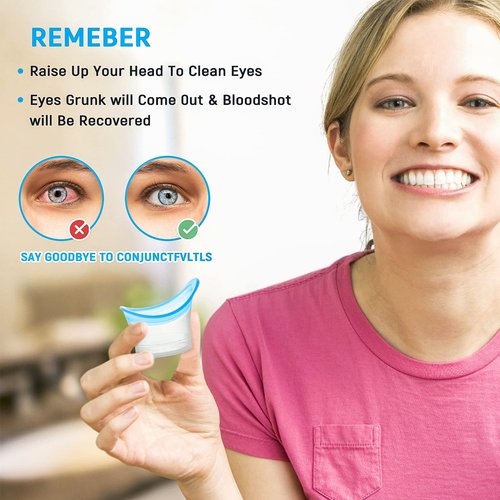 AXLOFO® Eye Wash Cup, Eye Wash Bath Kit (Eye Drop Guide/Wash Cup), Silicone Eye Cup for Effective Eye Cleansing, Soothing Tired Eyes (Blue-1)