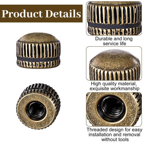 20 PCS Screw Caps for Light Fixture, M4 Ceiling Light Screw Cap Cover Decorative Lamp Shade Holder Knob Nuts Female Thread Knurled Decorative Hardware Lighting Accessories Finial Bronze