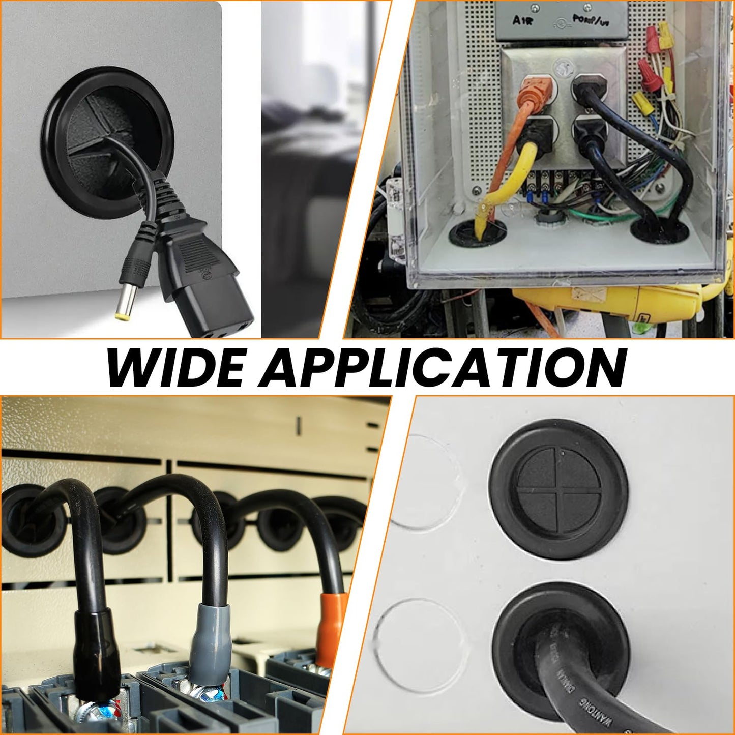 Firewall Rubber Grommets 1-11/16" ID 2" Drill Hole Double-Sided Hole Plugs for Wire Protection - 4 PCS