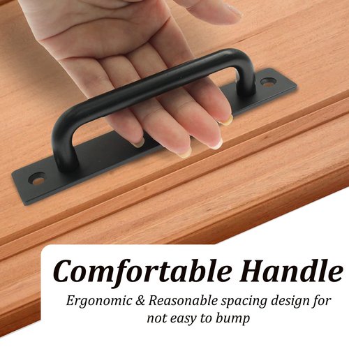Jiozermi 2 Pack Sliding Barn Door Handle, 5.9 Inch Gate Door Handles, Aluminium Alloy Door Pull Handle for Sliding Barn Door Gate Cabinet Closet Drawer Garage Shed, Black