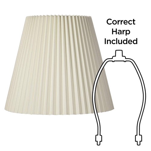 10" Top x 17" Bottom x 14 1/2" High x 14 3/4" Slant Lamp Shade Replacement Large Ivory White Bell Round Traditional Pleated Spider Harp Finial - Springcrest