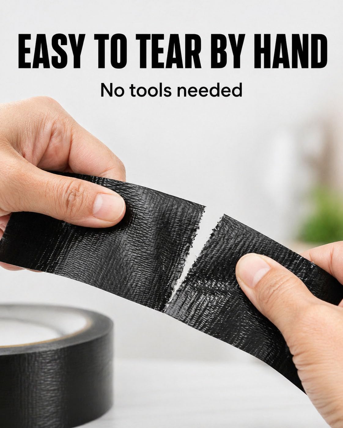 Black Duct Tape Heavy Duty: Wide Waterproof Outdoor Duck Furniture Repair Tape Bulk - Strong Adhesive Weather UV Resistant No-Residue Masking Tapes Patterns Variety Pack (3, Black)