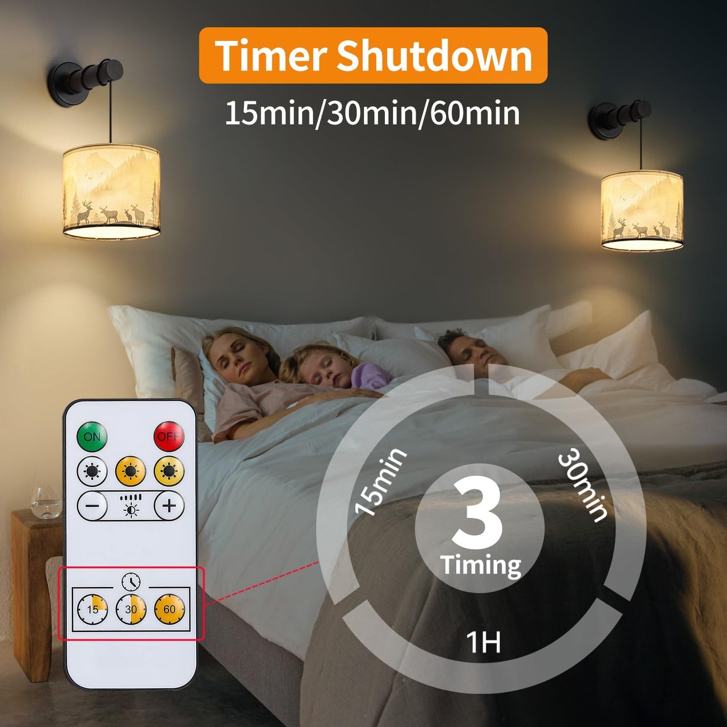 PEESIN Battery Wall Sconces Set of Two, Wall Sconces Battery Operated with Remote, Dimmable Cordless Wall Lamps, Rechargeable Wireless Sconce, Rustic Battery Wall Sconce for Living Room