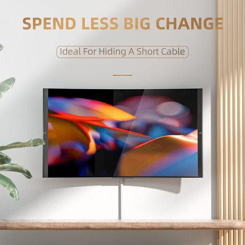 Delamu Cord Hider, 94.5in Cord Covers for Wires on Wall, One-Cord Cable Hider, Wire Hiders Wire Covers for TV Cords on Wall, Easy Mount Cable Cover Management Kit, 6xL15.7 W0.59 H0.4in, White