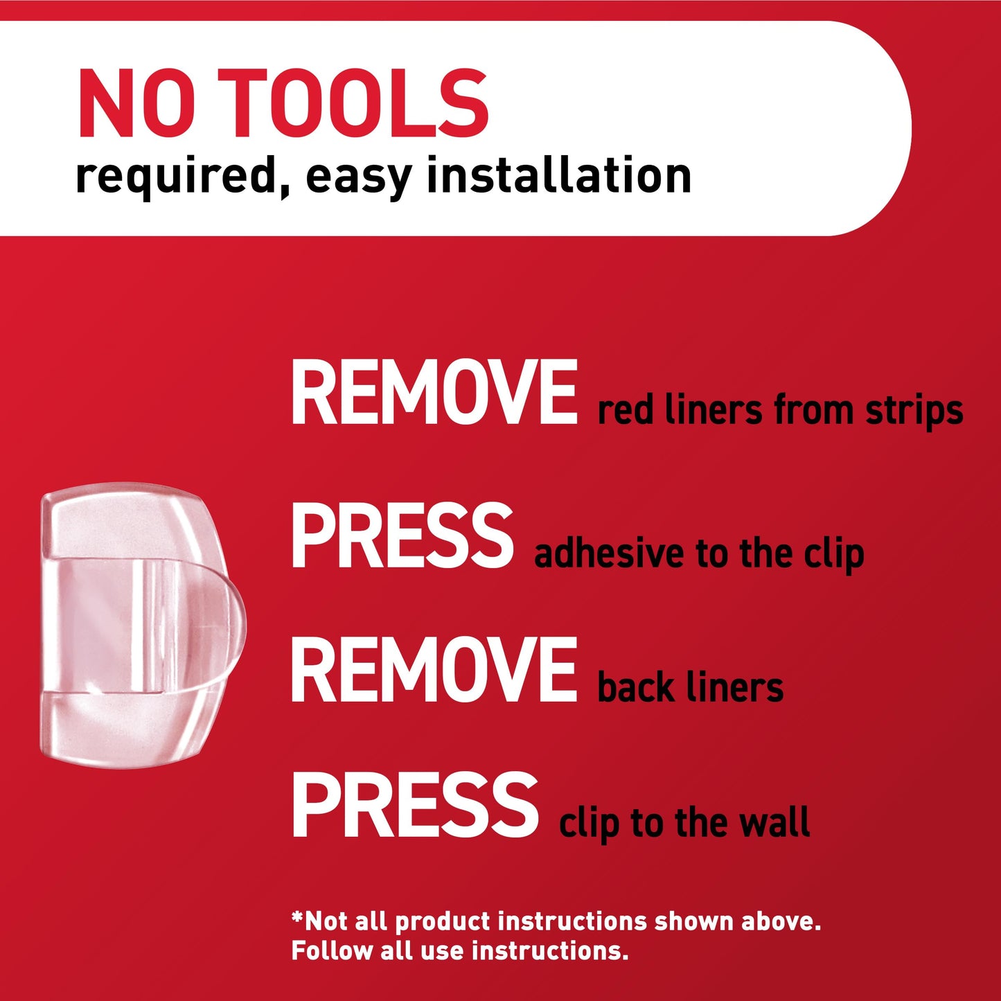 Command Damage Free Hanging Light Clips with Adhesive Strips, No Tools Mini Wall Hooks for Hanging 4th of July Decorations in Living Spaces, 20 Clips, 24 Strips