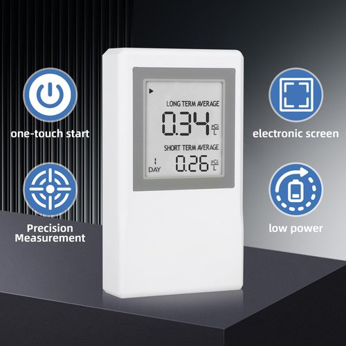 Radon Detector for Home with ±0.1 pCi/L Precision,Radon Meter,Real-Time Air Quality Monitoring,Long-Term & Short-Term Data,Portable Design & Extended Battery Life,Radon Detector for Home Basement