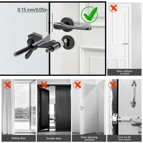 AceMining Upgraded Portable Door Lock Home Security Door Locker Privacy Perfect for Traveling Hotel Home Apartment College and Travel Lockdown Locks for Additional Safety, Black
