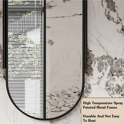 Ceiling Mounted Mirror,Oval Vanity Make-up Mirrors with Hanging Rod,HD Decorative Bathroom Mirrors,for Hallway Bathroom Entrance(Gold,40x80cm)
