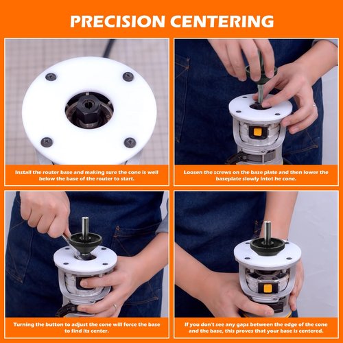 AQDD DNP617 Router Centering Cone Accessorie for Dewalt Fixed Base Compact Router, Also works compatible with routers with a 1/4"" collet