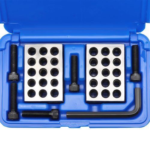 Jecoupoon 123 Blocks Matched Pair 23 Holes .0002 Precision Ground Machinist Set Up Blocks HRC 55-62 (1-2-3" Blocks 0.0001" Set)