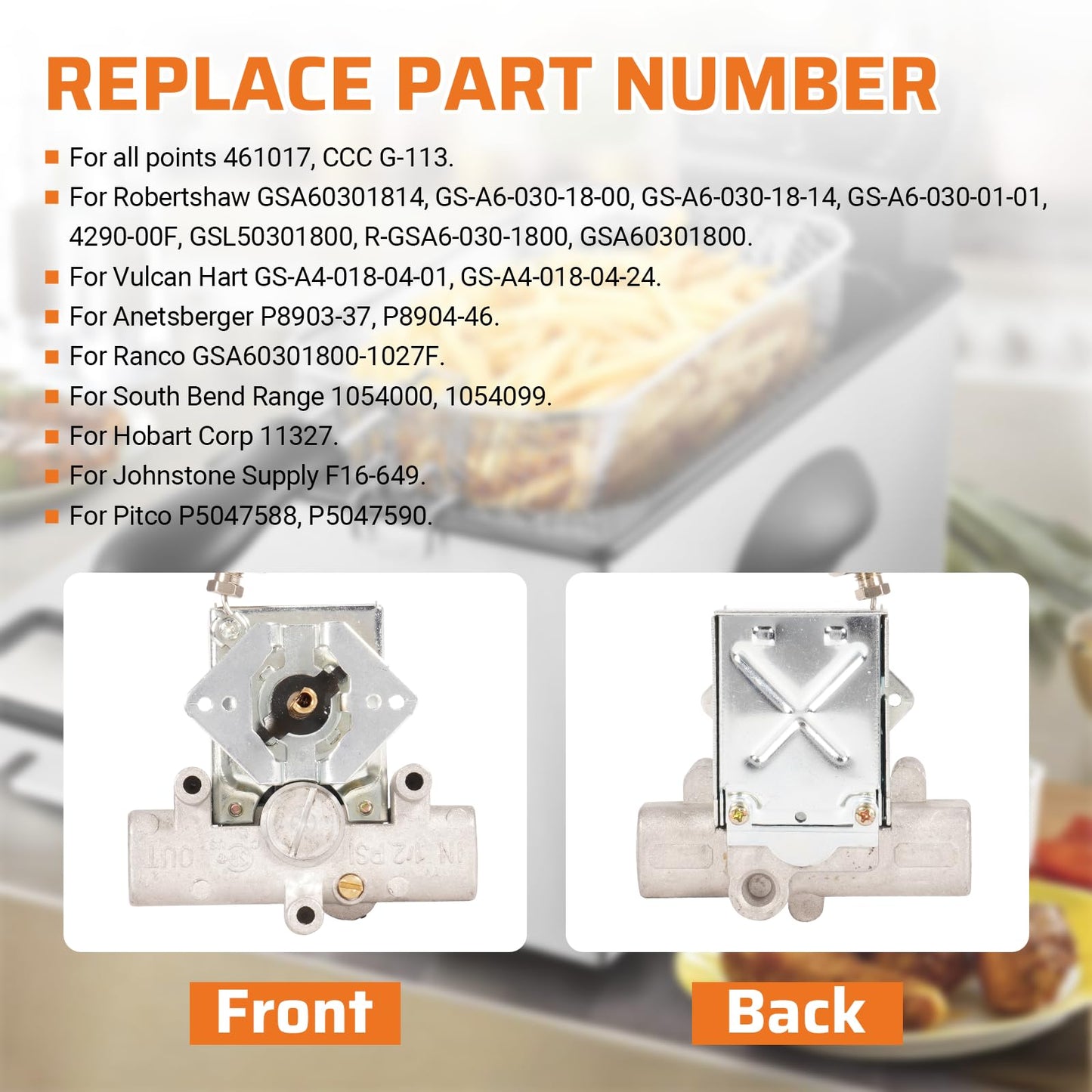 Dilomber Gas Fryer Thermostat, 3/8" Mpt Stuff Box Replacement Deep Fryer for Pitco P5047588, GSA60301800, 4290-006 Oil Temperature Precision Control, for Commercial Catering Fryers, 200°F-400°F Range