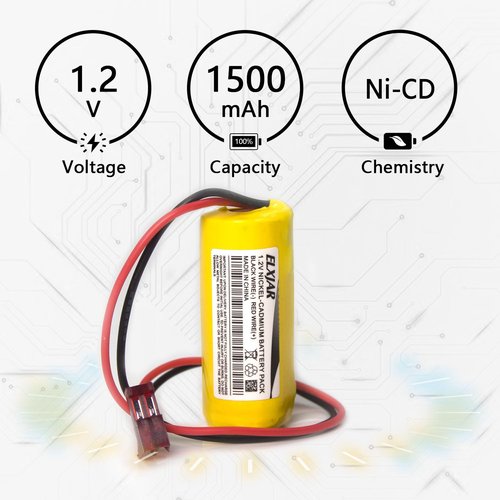 Coonyard (5-Pack) 1.2V 1500mAh Ni-CD Battery Replacement for Lithonia ELB-0320 ELB1P2901N ELB1P201N2 ELB1210N ELB-1P201NB Exit Sign Emergency Lights