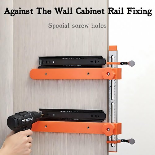 Precision Drawer Slide Installation Jig Kit with Toggle Clamp & Magnetic Arm – Fast Alignment Tool for Cabinets, Drawers, and Desks(B-(for 4 Drawer Slides))
