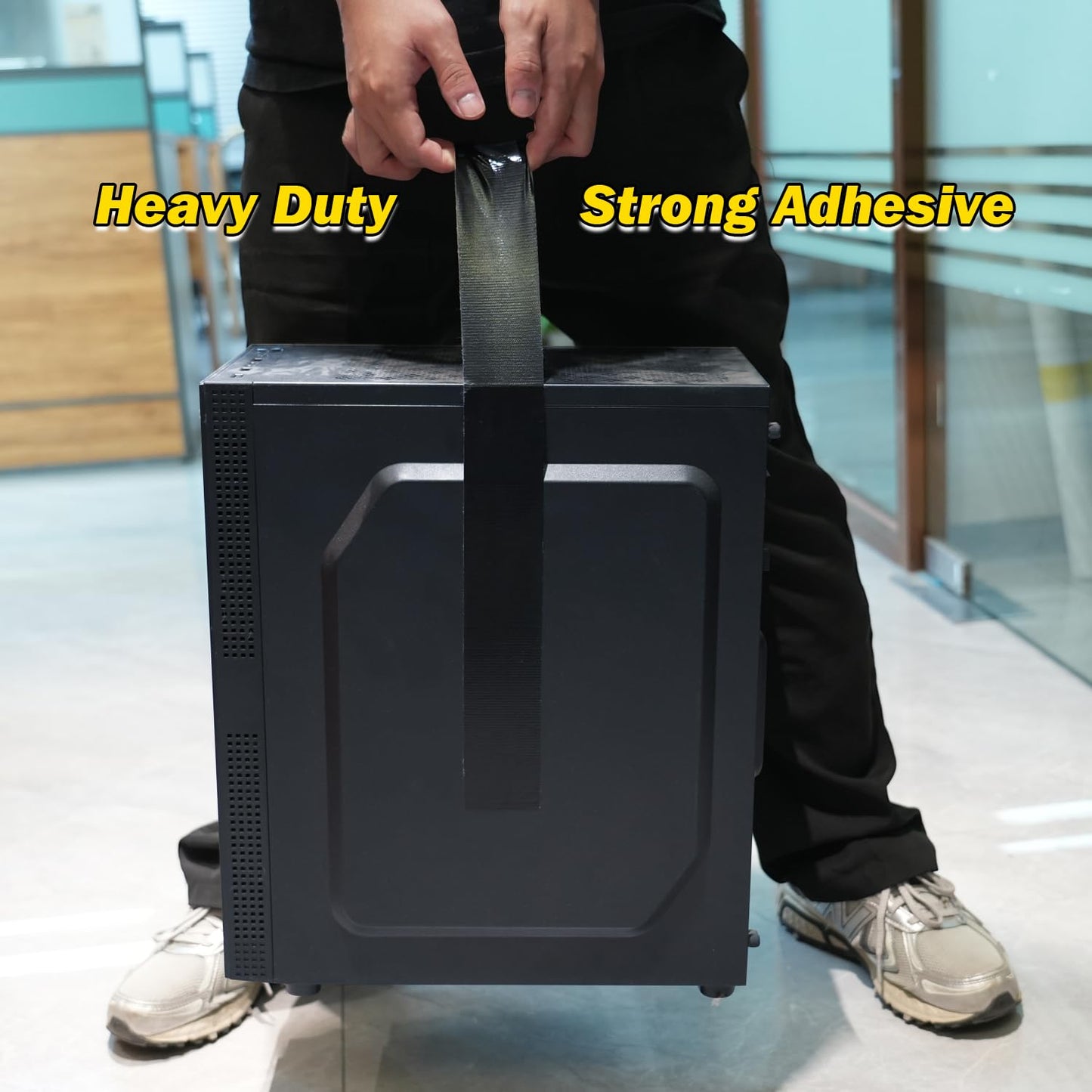 STIKPACK 2 Pack Black Duct Tape Heavy Duty, 2 Inches x 30 Yards, 8.27 mil, Strong Industrial Strength, Flexible, No Residue, Waterproof and Tear by Hand, Multi-Use for Indoor & Outdoor Repairs