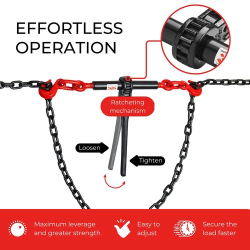 AFA Tooling 5/16"- 3/8" Chain Binders 6600LB Load Limit (2 Pack) | Heavy Duty G70 Ratchet Chain Binders for Secure Load Transport 19800LBS Breaking Strength | Electric Galvanized Anti-Rust Coating