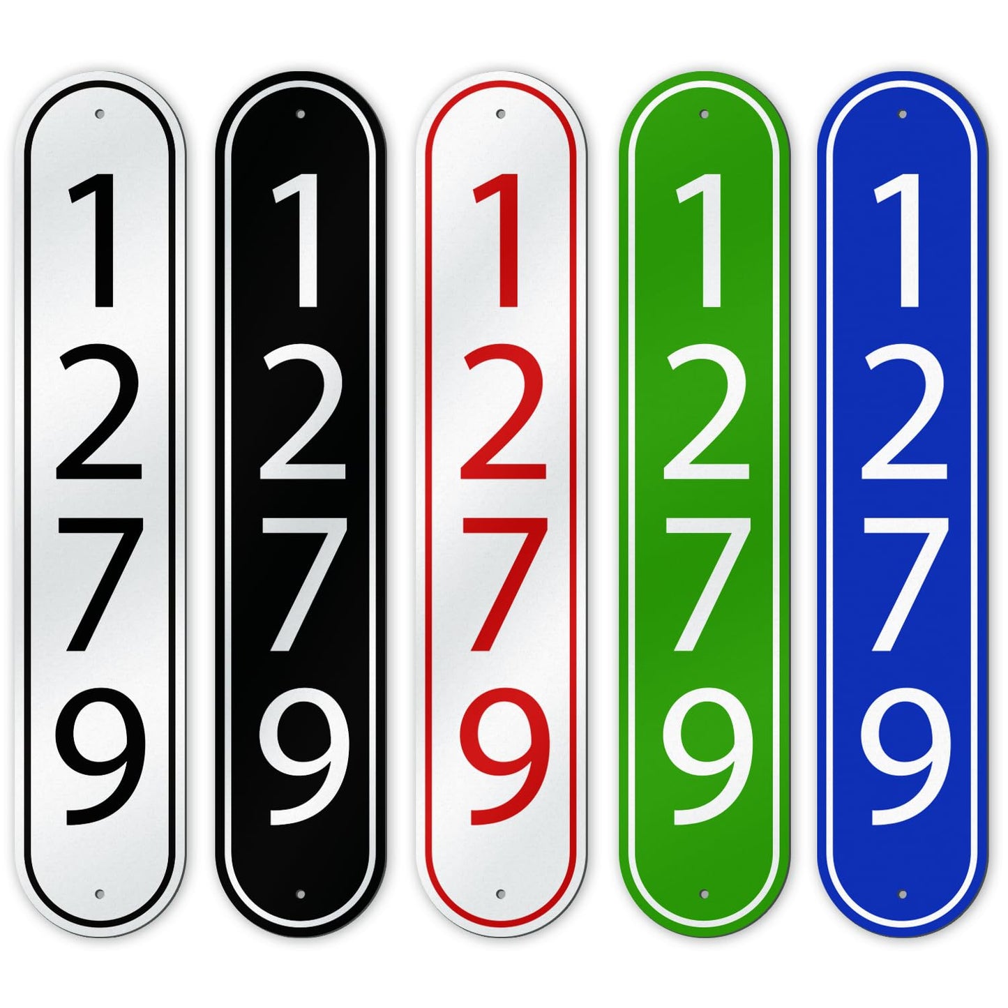 Custom Reflective Metal House Number for Outside (18" x 3.6") Address Plaque, House Address Sign - Mailbox Numbers for Outside, Personalized Sign for House, Vertical or Horizontal (NX01)