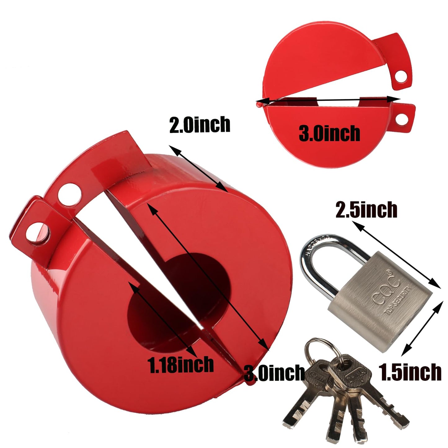 Faucet Valve Lock with Padlock Outdoor Faucet Locks Water Spigot Lockout Device Prevent Water Stealing, Metal Red,childproof