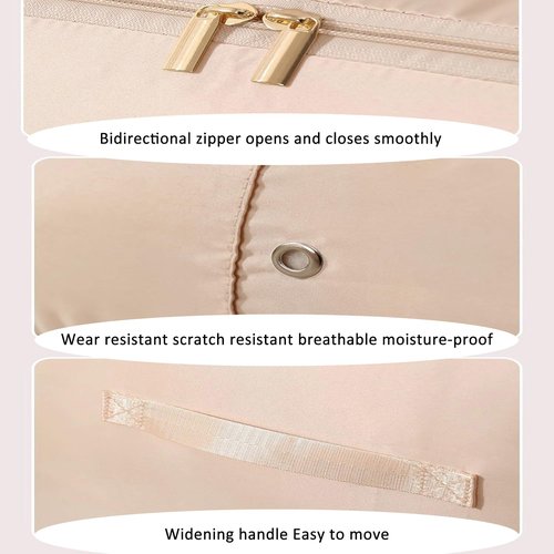 Tubescream Space Zip, Peliaral Compression Organizer, Ultra Space Saving Self, Clothes Storage Bag Durable Large Capacity (Beige,Large)