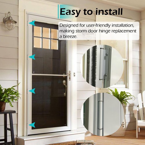 Screen Door Upper Hinge Leaf for Andersen Screen Doors Aluminum White Screen Door Hinge (2 Pack)