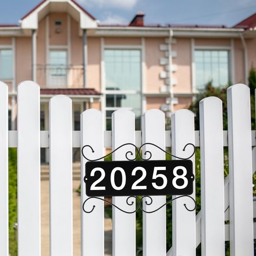 GOSUNWEY Metal Address Sign, Street House Numbers, Address Plaques for Houses, Horizontal & Vertical Mounted Address Sign for House Home Office Street Garden Yard Mailbox
