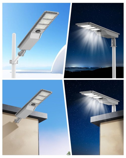 12000W Solar Street Light Outdoor Waterproof, Flood Light Dusk to Dawn with 60,000mAh LiFePO4 Battery & Motion Sensor, LED Security Lights Solar Powered for Parking Lot/Yard/Garage (8+ Years Lifespan)