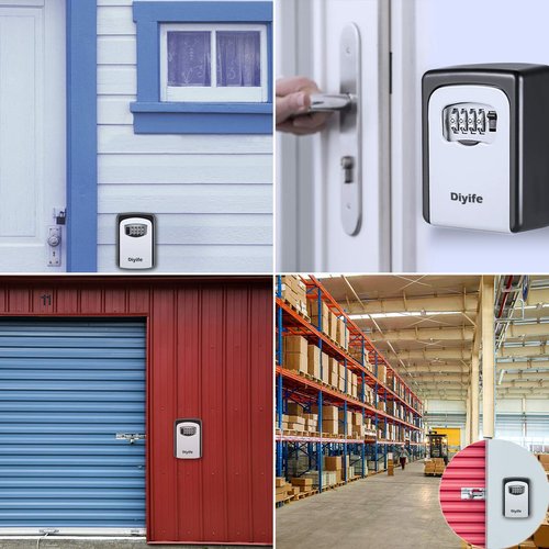 Diyife Key Lock Box, [Wall Mounted] Combination Key Safe Storage Lock Box for for Home Garage School Spare House Keys