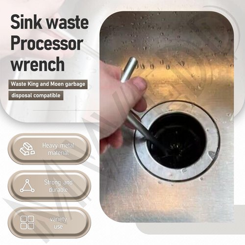 MWEDP Garbage Disposer Unjamming Wrench Compatible with Waste King and Moen Garbage Disposals, Fits Unclog Kitchen Sink Clogging (Wriggle It Into Place, And Give A Counter-Clockwise Turn)