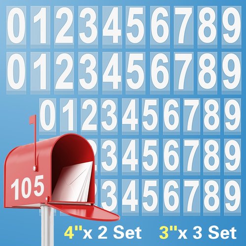 Reflective Vinyl Mailbox Number Decals - Waterproof, Self-Adhesive, Classic Style (3" & 4")