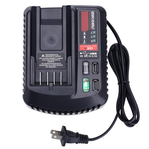 Tulepowceeng CMCB104 Fast Charger Compatible with Craftsman 20v V20 Lithium Battery CMCB201 CMCB202 CMCB205 CMCB209 CMCB206 CMCB202-2 Replacement for 20v Battery Charger CMCB100 CMCB102 CMCB124