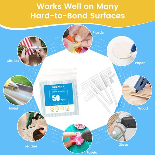 Hot Glue Sticks, 4" x 0.27inches/0.7cm Diameter (50 Pcs) - Clear Mini Glue Sticks for DIY, Crafting, Classroom Projects, Compatible with Most Mini Glue Guns