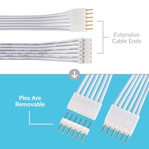 Litcessory Flexible Corner Connector/Extension Cable Compatible with Nanoleaf Essentials Lightstrip (2in, 4 Pack, White)
