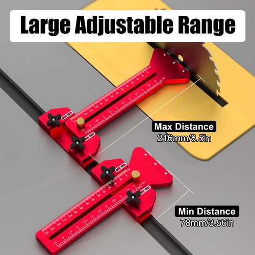 Thin Rip Table Saw Jig Guide for Making Repetitive Narrow Strip Cuts，Thin Rip Jig Fit for 3/8" X 3/4" T Slot and U Shape Slot,1/4" X 3/8" T Slot, Works with Table Saw Band Saw Router Table