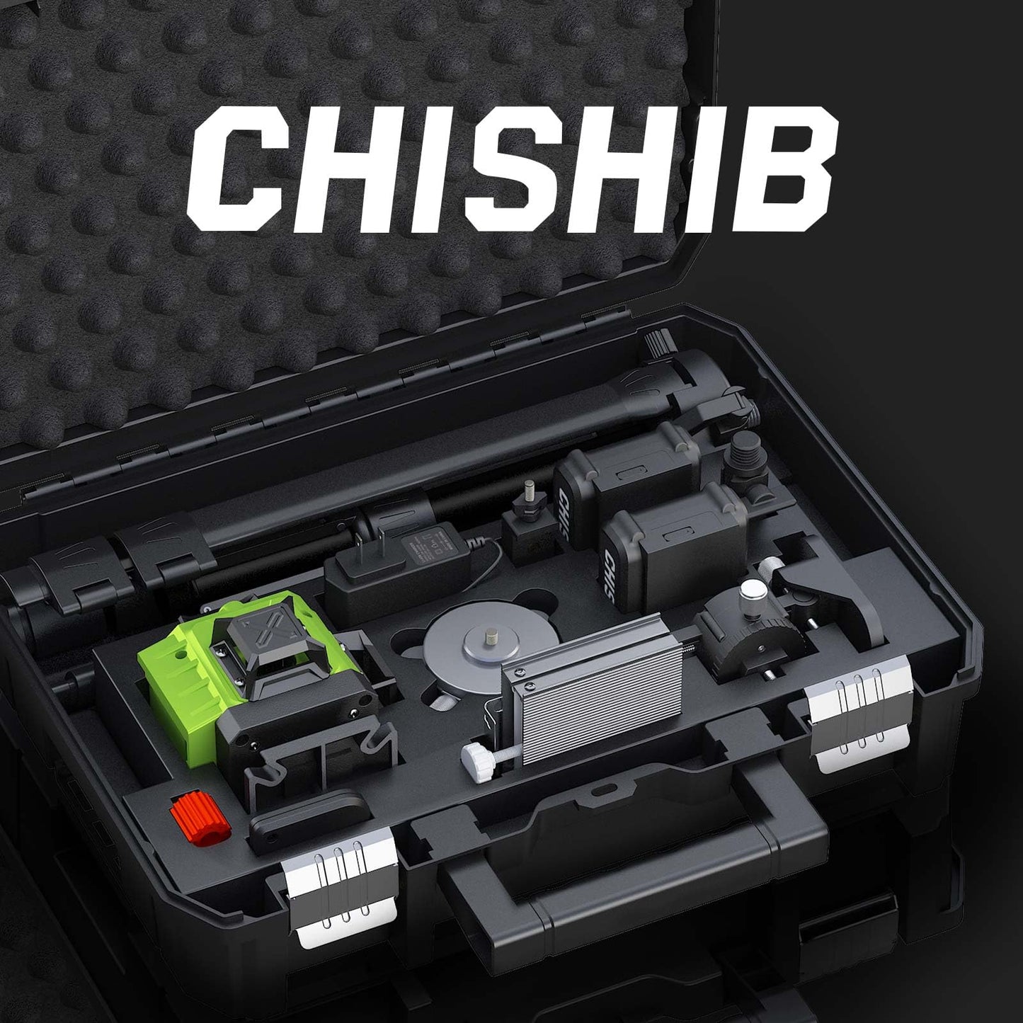 16 Lines Green Laser Level Kit -4x360° 4D Self-Leveling Cross Line Laser Level, Rotary Base and Accessories for Construction, Home Improvement and Picture Hanging,(Safety Class ll, <1mW power output.)