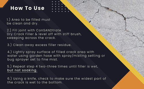 ConSandtrate Concrete Crack Filler - Gray - 3 lb. (Single Bottle) for Filling in Concrete Cracks on driveways, walkways and patios.