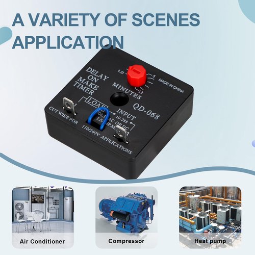 Weasch 2Pcs Delay On Make Timer, QD-068, 0.03 to 10 Min, Adjustable Delay, 19-288 VAC OR DC (2)