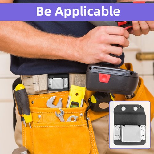 4Pcs Drill Holder for Tool Belt with Carabiners, Fits Up to 2" Belts, Drill Belt Clip Holster Compatible with Impact Driver and Nailers