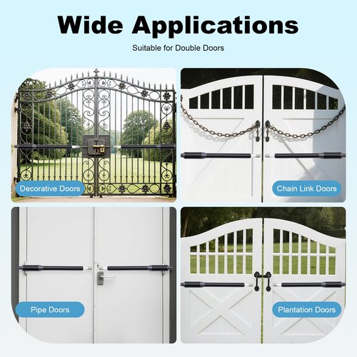 Automatic Gate Opener, Dual Swing Gate Opener Medium Duty Automatic Motor for Double Swing Gates, Electric Driveway Gates Openers Includes Openers Remote and More-Up