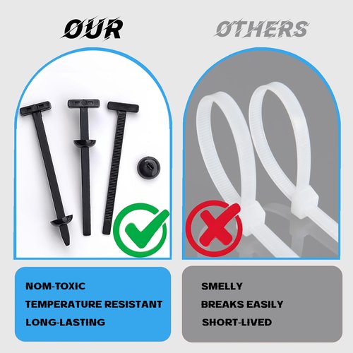 100pcs Nylon Universal Cable Tie Buckle Black Cable Zip Ties Rivet Self Locking Fastening Zip Strap Plastic Automotive Clips for Bumper, Fenders (100)