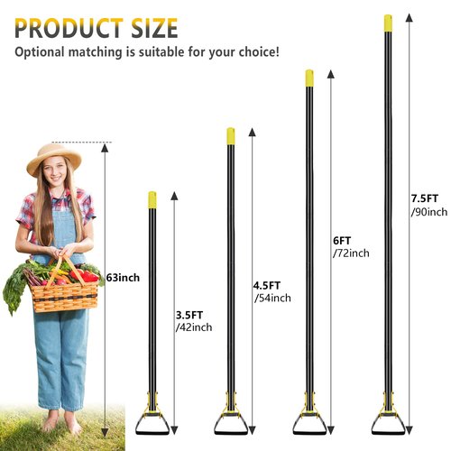 BsBsBest Scuffle Hoe Garden Tool, Stirrup Loop Hoe with 42 Inch Adjustable Long Hand, Great for Weeds in Backyard,Vegetable Garden