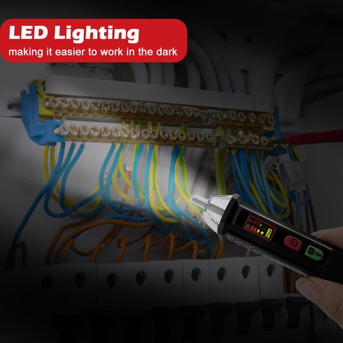 DYLIFE Voltage Tester, Non Contact Voltage Tester Pen,Dual Range AC 12V-1000V/48V-1000V,Electrical Tester with LCD Display,Buzzer Alarm,Flashlight,Live/Null Wire Breakpoint Tester for Home,Car,Light