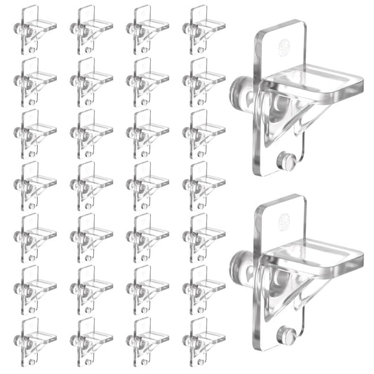 30 Pcs Shelf Holders Pegs, 1/4 Inch Clear Plastic Cabinet Shelf Support Pins Punch Free Furniture Support Pin Bookcase Pegs Replacement for Shelves Kitchen Cabinet Book Closet