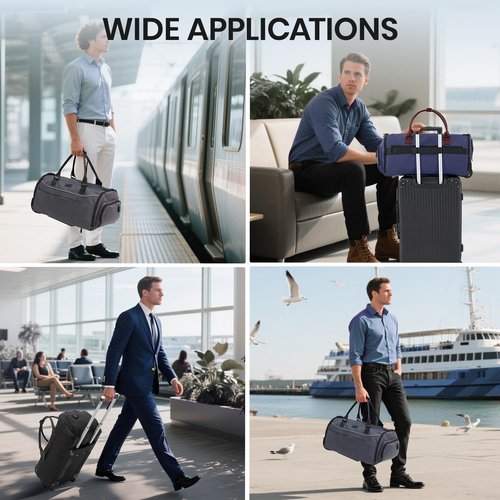 Fanwoli 3-in-1 Rolling Garment Bag for Travel, Wheeled Carry-On Luggage with Shoe Storage & Detachable Organizer, Wrinkle-Free Compartment for Suits/Dresses/Wedding Gowns, Fits Most Airline Size tingting